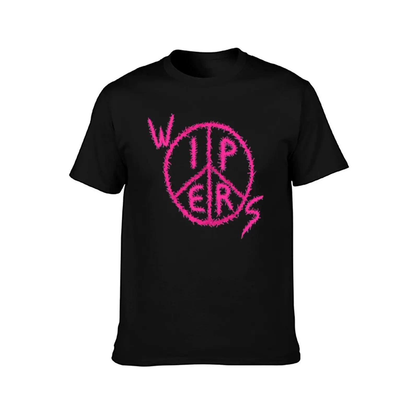 Wipers Band Logo T-Shirt, Summer Casual Cotton Tee, Oversized Streetwear Tops, Vintage Graphic Print, Loose Fit Short Sleeve
