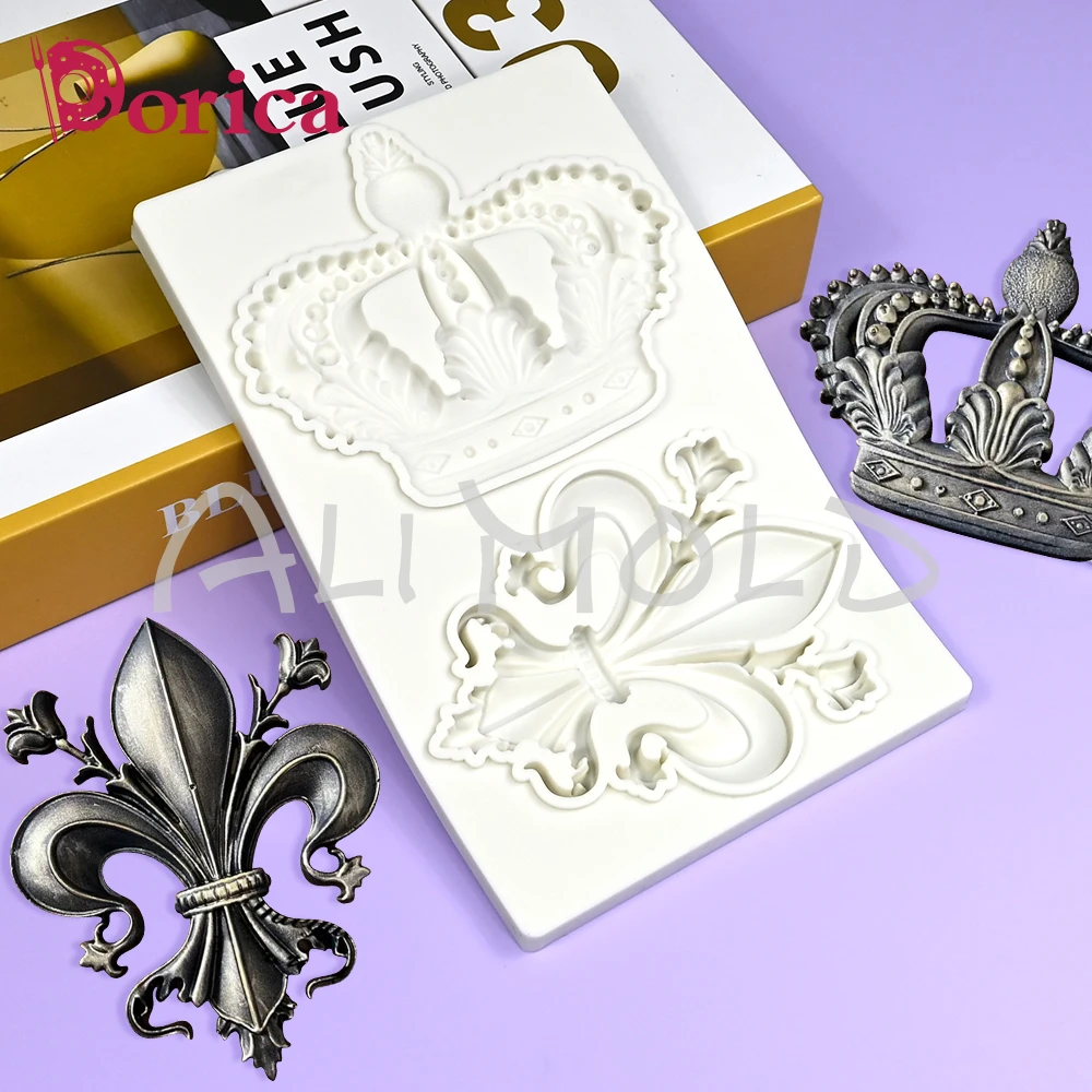 Crown Design Silicone Relief Mold Sugarcraft Chocolate Fondant Cake Mold DIY Resin Clay Relief Mould Home Decorating Tool Baking