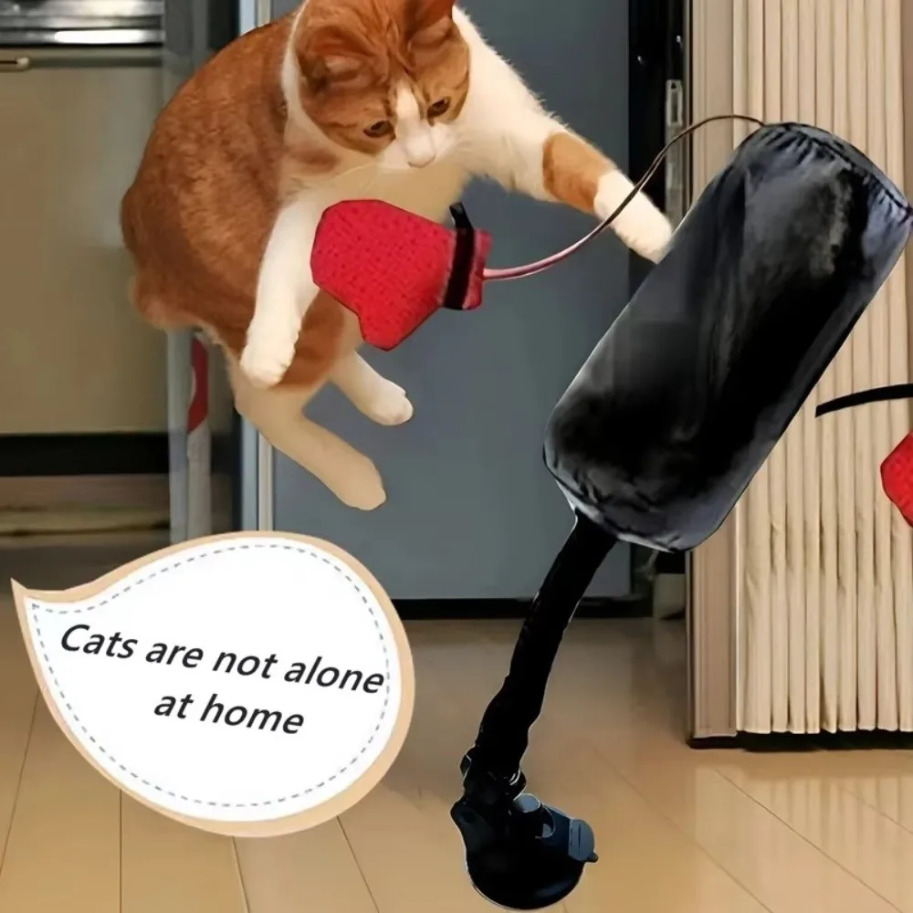 Suction Cup Cat Boxing Scratch Trainer Bite Resistant Pet Punching Bag Scratch Resistant Self-standing Interactive Cat