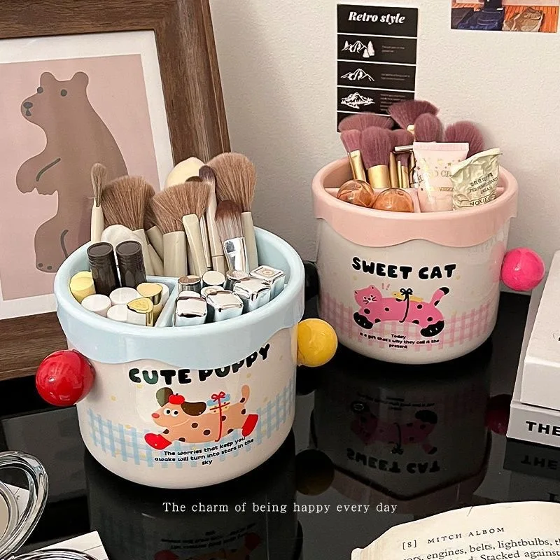 

Контейнер для хранения кистей для макияжа, модульный органайзер для косметики на туалетный столик, держатель для помады и кистей для теней, подставка для ручек на стол.