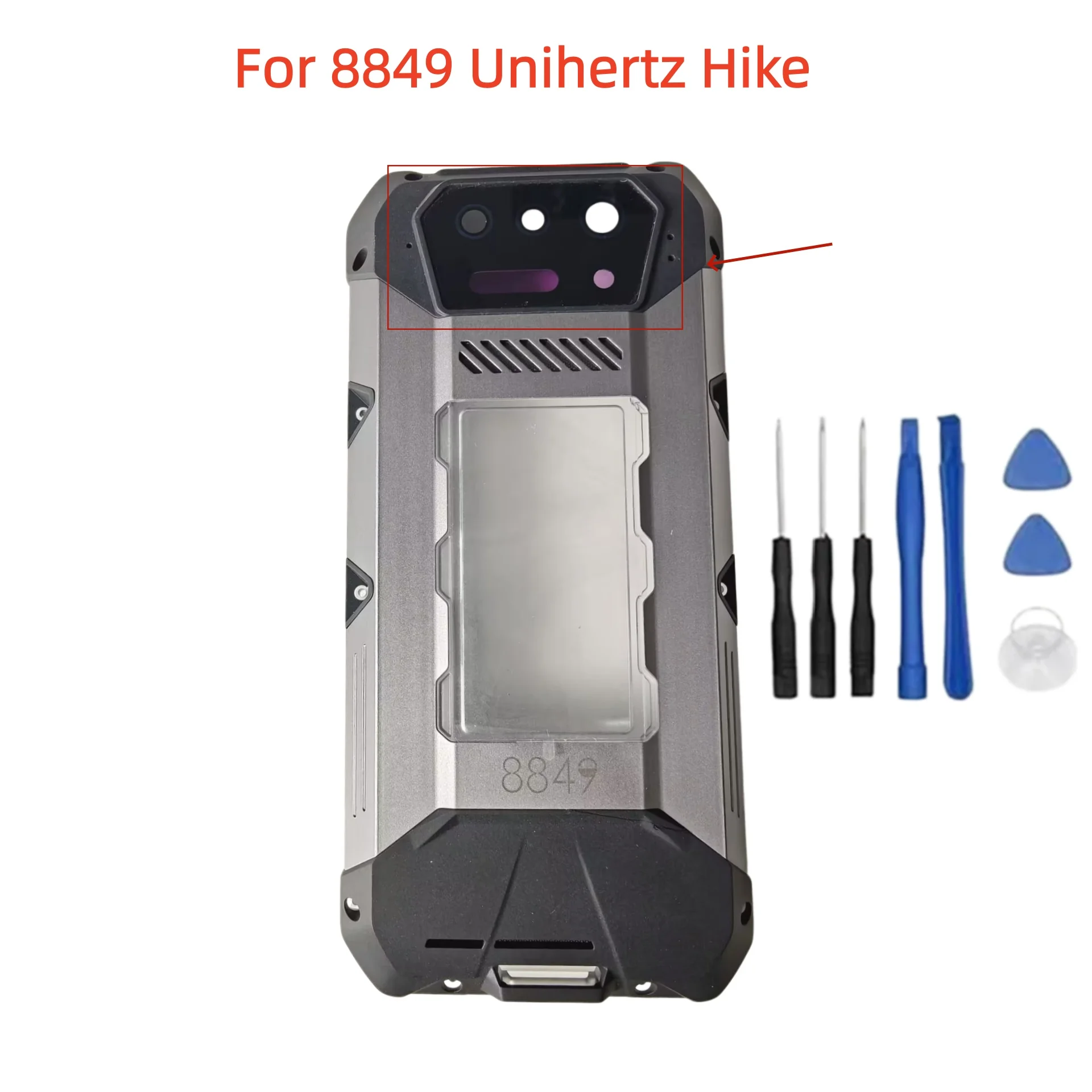 新しい-8849-unihertz-ハイク携帯電話バックバッテリーケースハウジングドアカメラレンズガラス修理部品アクセサリー