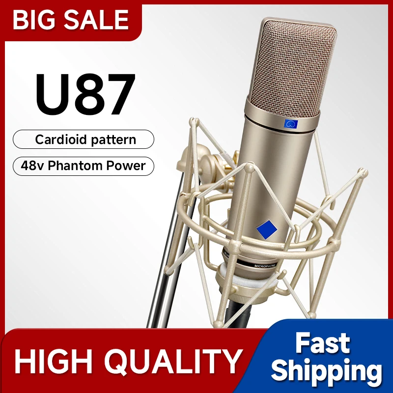 U 87  High Quality Condenser Microphone with Multiple Polar Patterns for Studio Recording Vocals Instruments