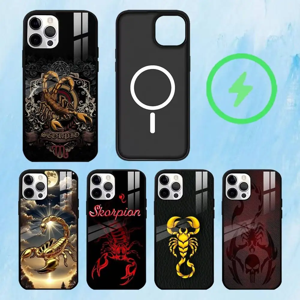 

S-Scorpion Phone Case For iPhone17,16,15,14,13,12,11 Plus,Pro Max Magnetic For Magsafe Wireless Charging