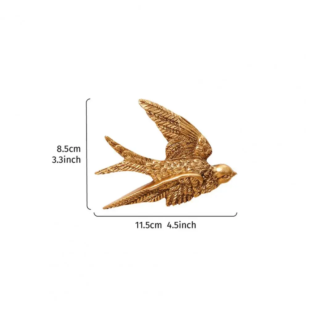 1/2Pcs Carving Swallow Wall Sculpture Decoration Golden Flying Bird Wall Art Home Bedroom Living Room Bathroom Wall Decor Sign