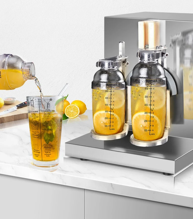 Электрическая машина для приготовления молочных коктейлей, полностью автоматический микс, встряхивающий блендер, пеномашина, 120 Вт, миксер для чая с двойной головкой, коммерческий миксер из нержавеющей стали