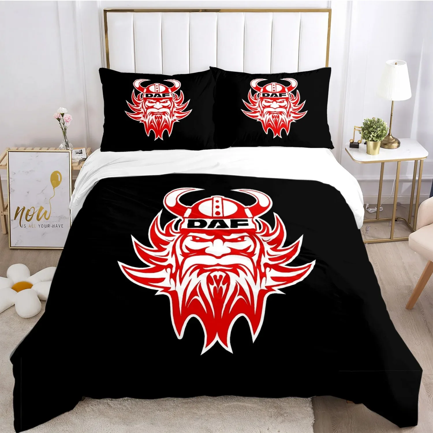 

Fashion DAF Truck Logo Duvet Cover Comforter Bedding set Soft Quilt Cover and Pillowcases for Teens Boy Single_Double_Queen_King