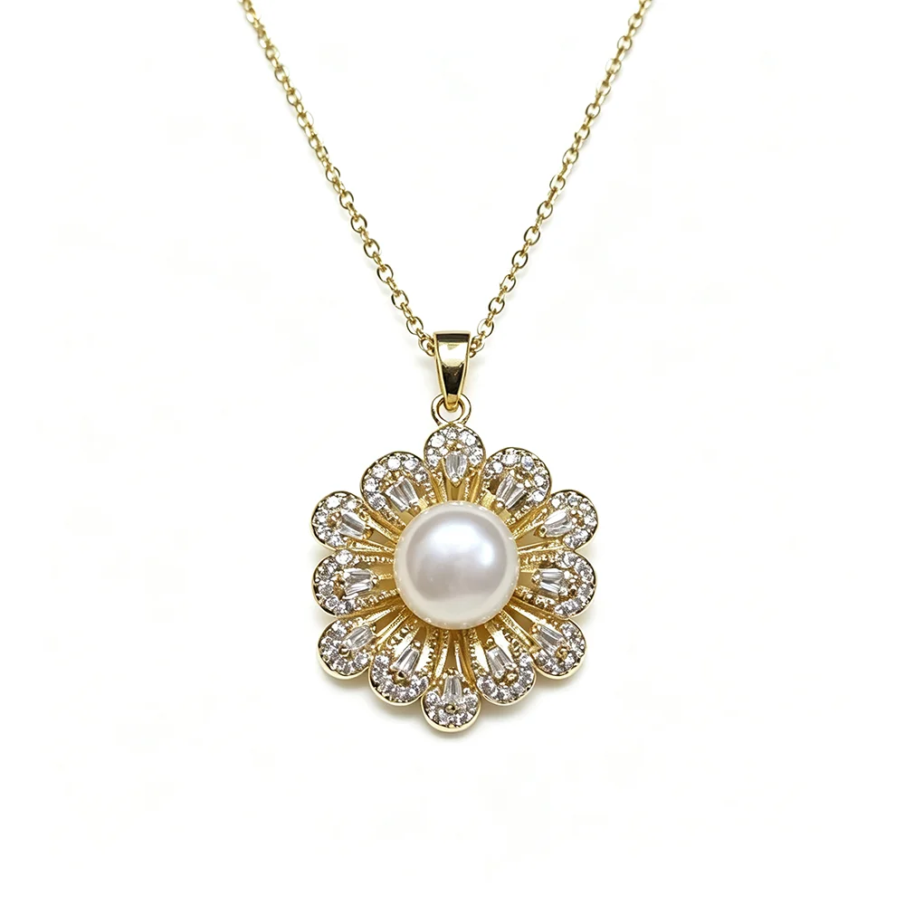 Neuer 925er Silber Natürlicher Perlenanhänger für Damen, Eleganter Süßwasserperlen-Anhänger, Schmuck, Geschenk für Ehefrau, Mutter, Jahrestag, Weiß, Lila – Detail 1