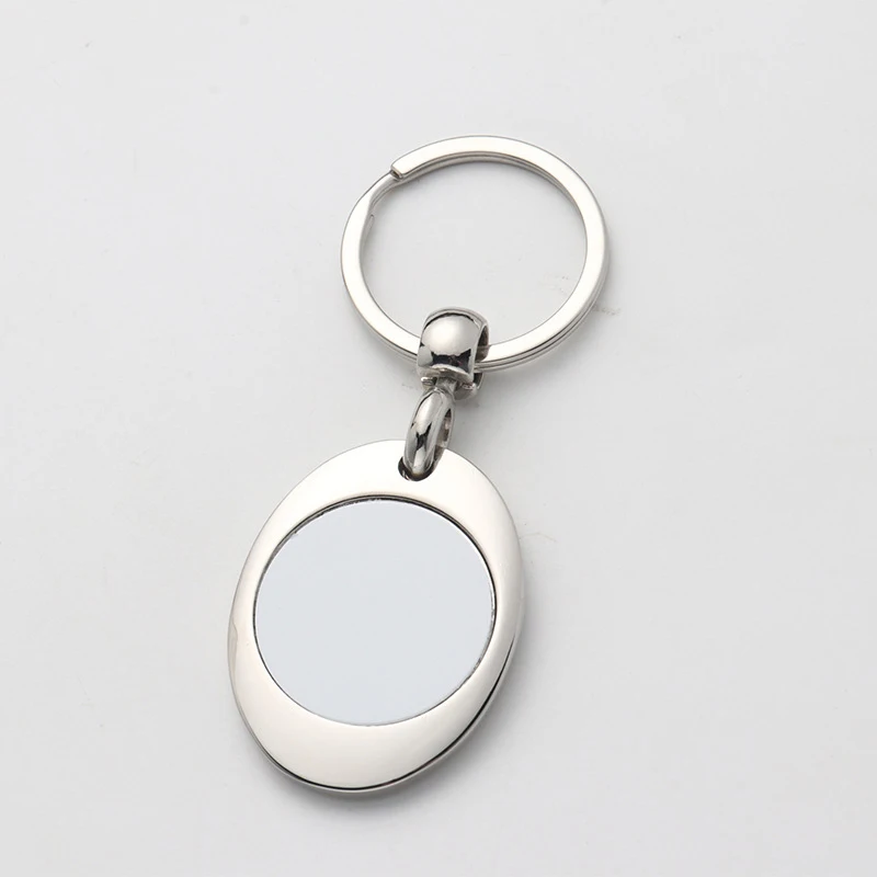 10pcs Keychain Sublimation DIY White Blank Stainless Steel Shopping Coin Cart Pendant