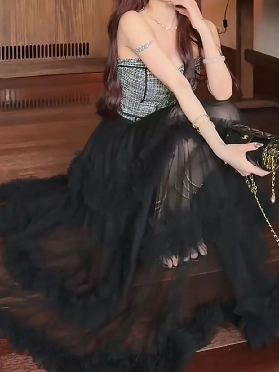 

Новая женская летняя длинная юбка Zoze с дизайнерским кроем и вставками, однотонная, премиум-класса