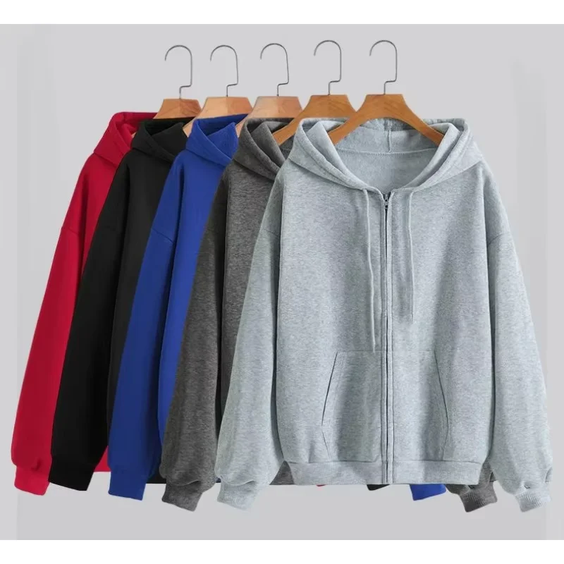 

Women's Fleece Zip up Hoodie Classic Casual Streetwear Y2K Hip Hop Fashion Sports Sweatshirt Running Zipper Jacket