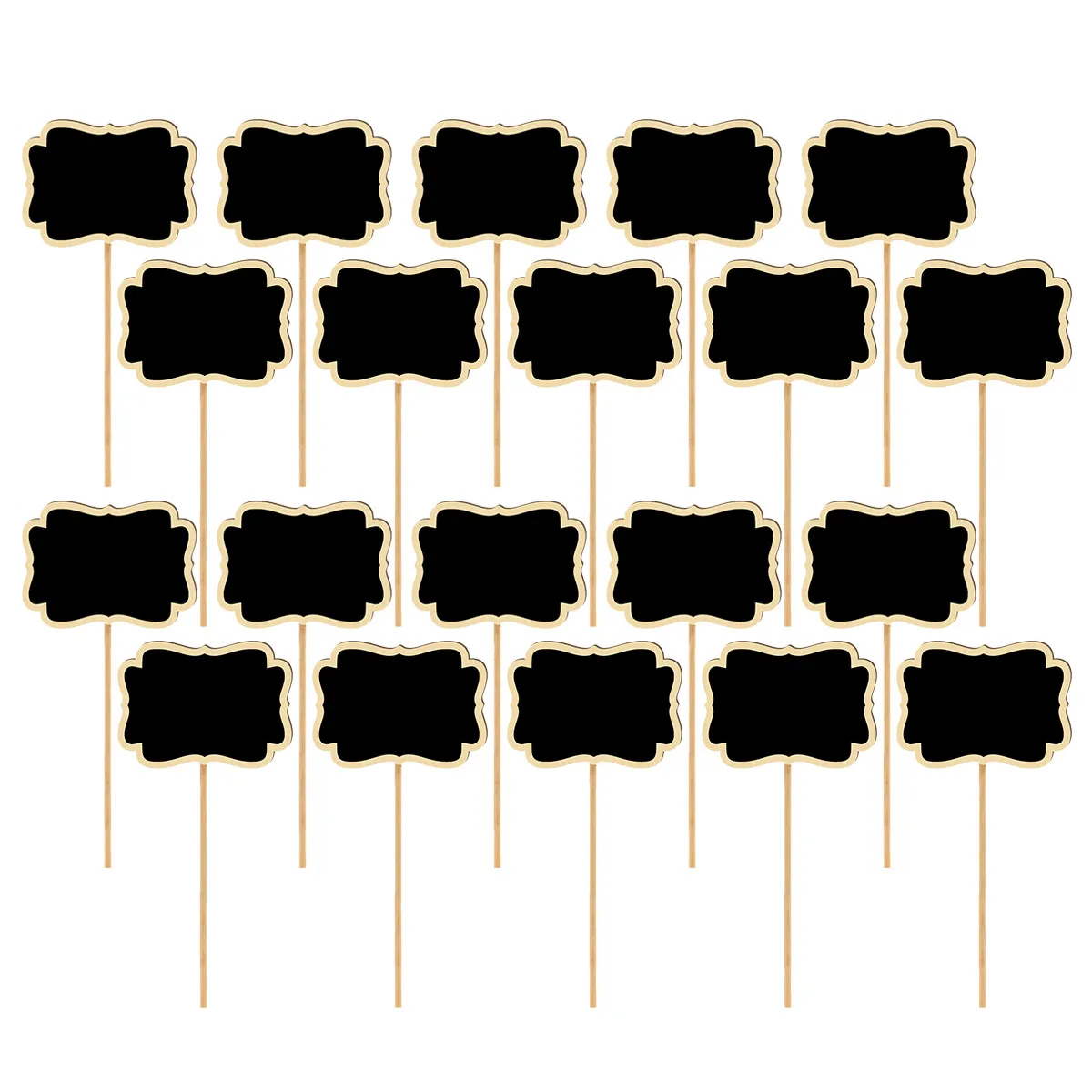 20Pcs Mini Chalkboard Blackboard Signs Wooden Garden Plant Markers Flower Tags Message Boards Table Number Labels for Home
