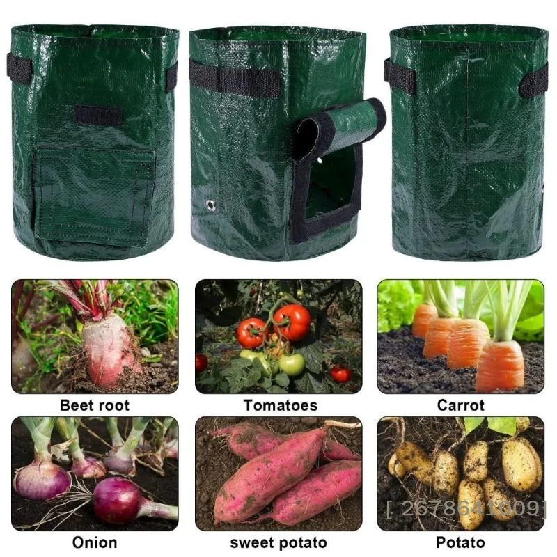 ⚑Garden Planting Bag, With Handles 3/5/7/10 Gallon , High Quality Garden Tools PE Plant Bag Vegetable Tomato Potato Flower