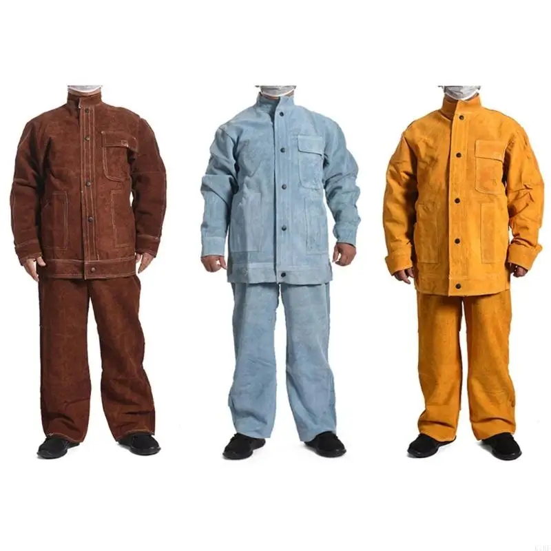 Heavy Duty Leather Welding Garment Heat Resistant Work Wear 175Cm for Metal Fabrication & Temperature Environment K1KF