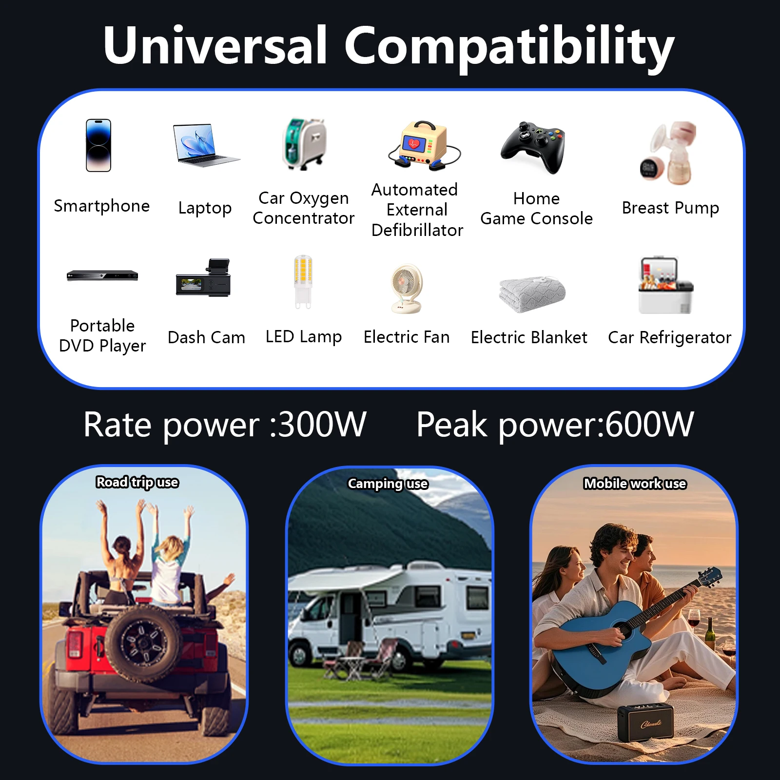 12 فولت 220 فولت 600 واط الذروة قوة عاكس طاقة السيارة تعديل شرط لموجة العاكس 300 واط تصنيف مقبس USB السيارات العاكس محول #6