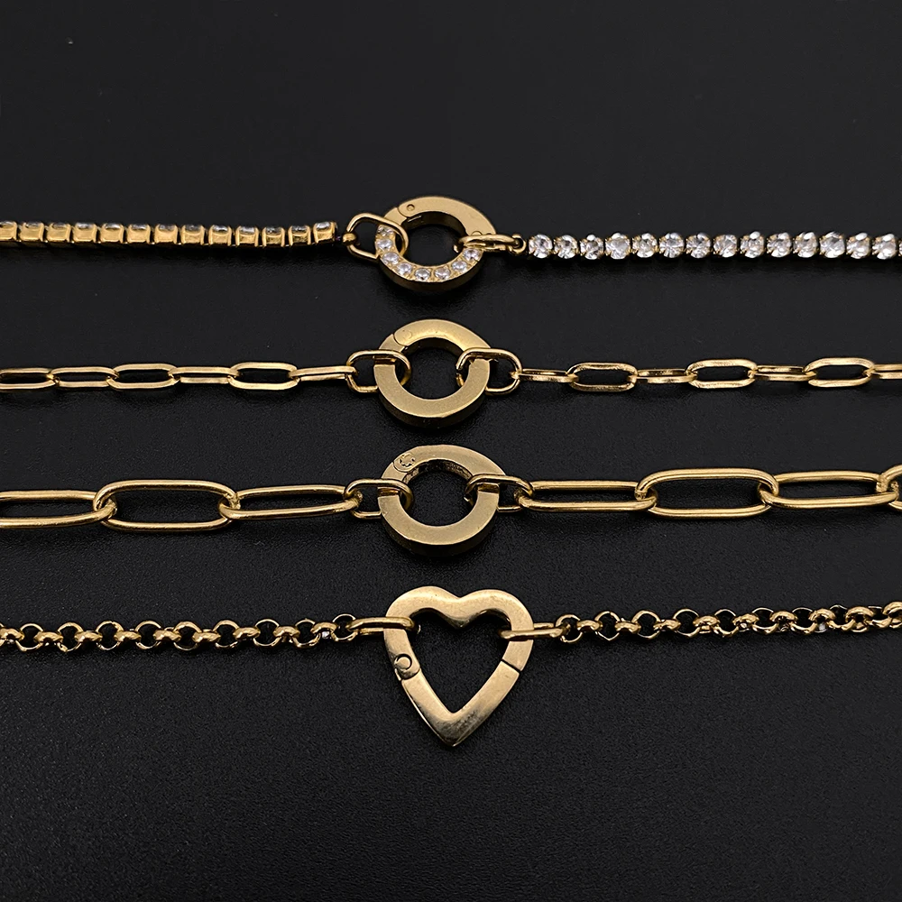 EManco الأزياء سحر سوار DIY الفولاذ المقاوم للصدأ قابل للتعديل مشبك ورق اللؤلؤ القلائد الاكسسوارات اليدوية السيدات المجوهرات هدية #4