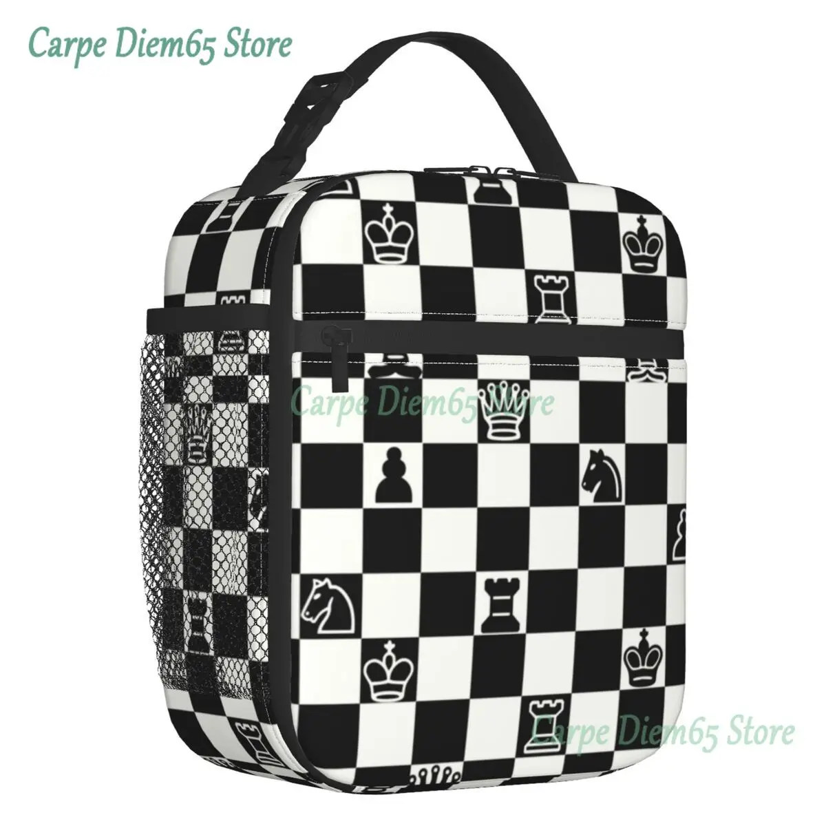 

Custom Fashion Chess Lunch Bag Men Women Cooler Thermal Chessboard Game Insulated Lunch Boxes for Children School