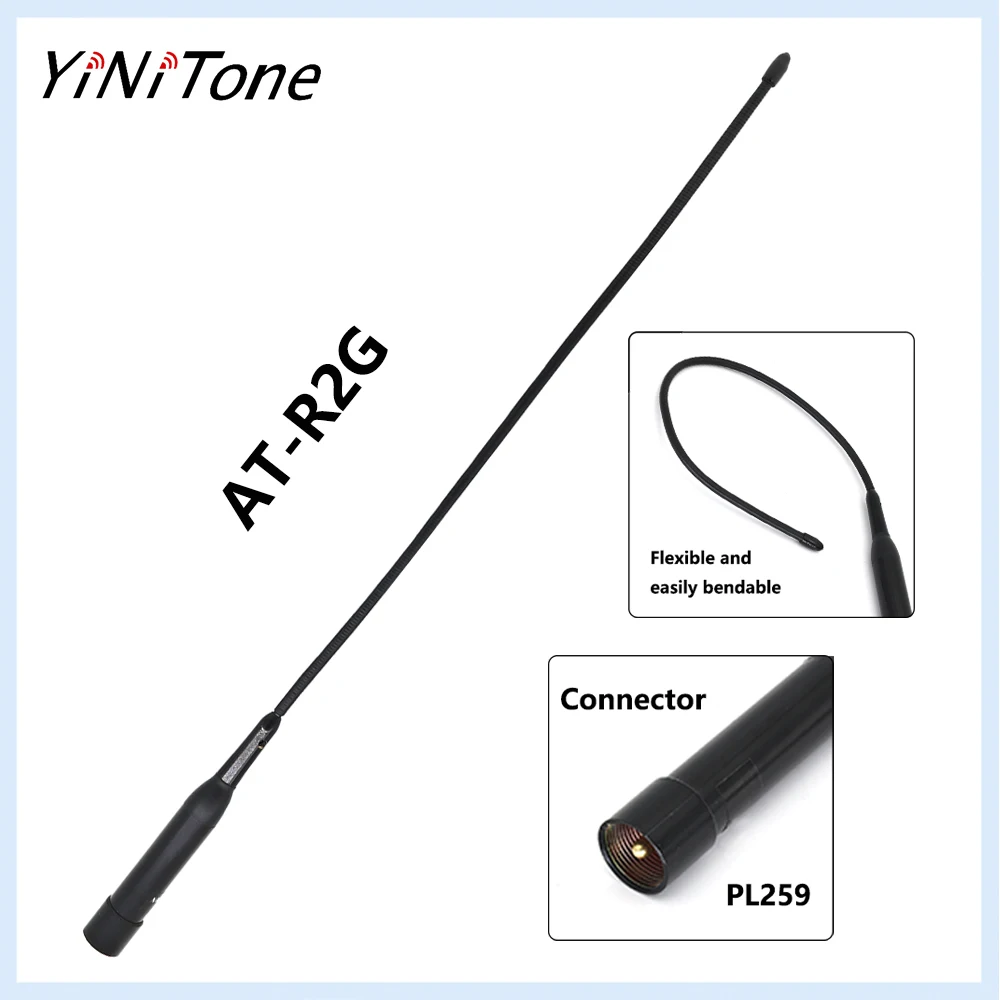 

YiNiTone AT-R2G Dual Band VHF UHF 144/430MHz Mobile Antenna - 100W Power, PL259 Connector for Car Radio