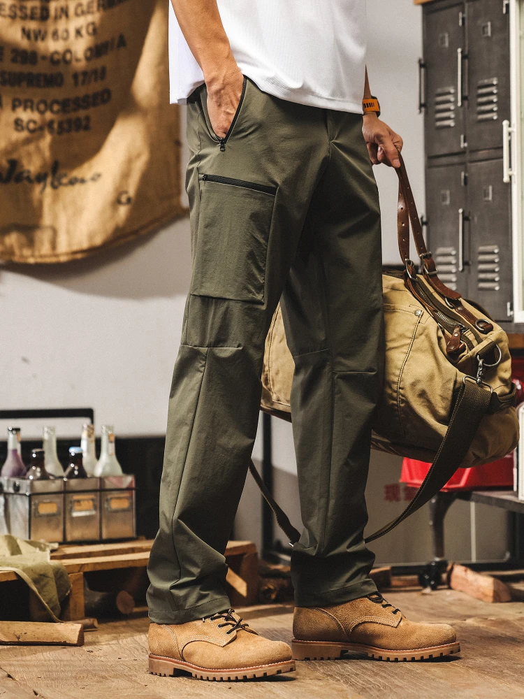 

Ice Silk Cool Sensation Workwear Pants Men's Summer Thin Outdoor Hiking Waterproof Qui Dry Loose Straight Casual Pants