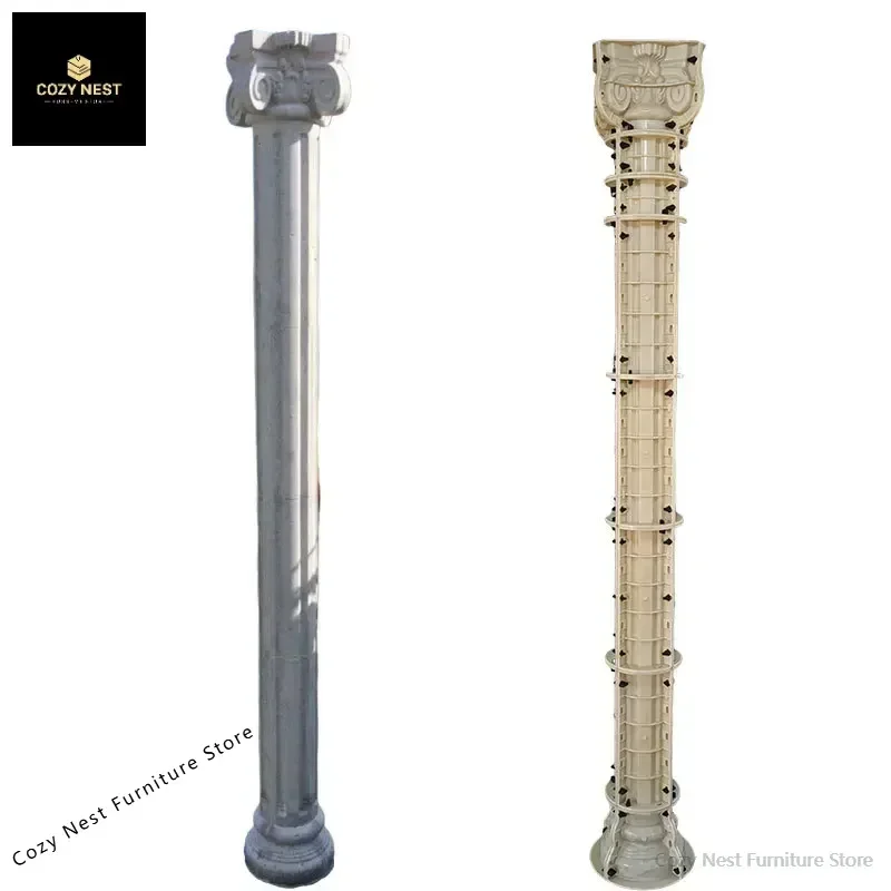 European-style architecture villa courtyard gate round striped column model cast-in-place cement Roman column mold