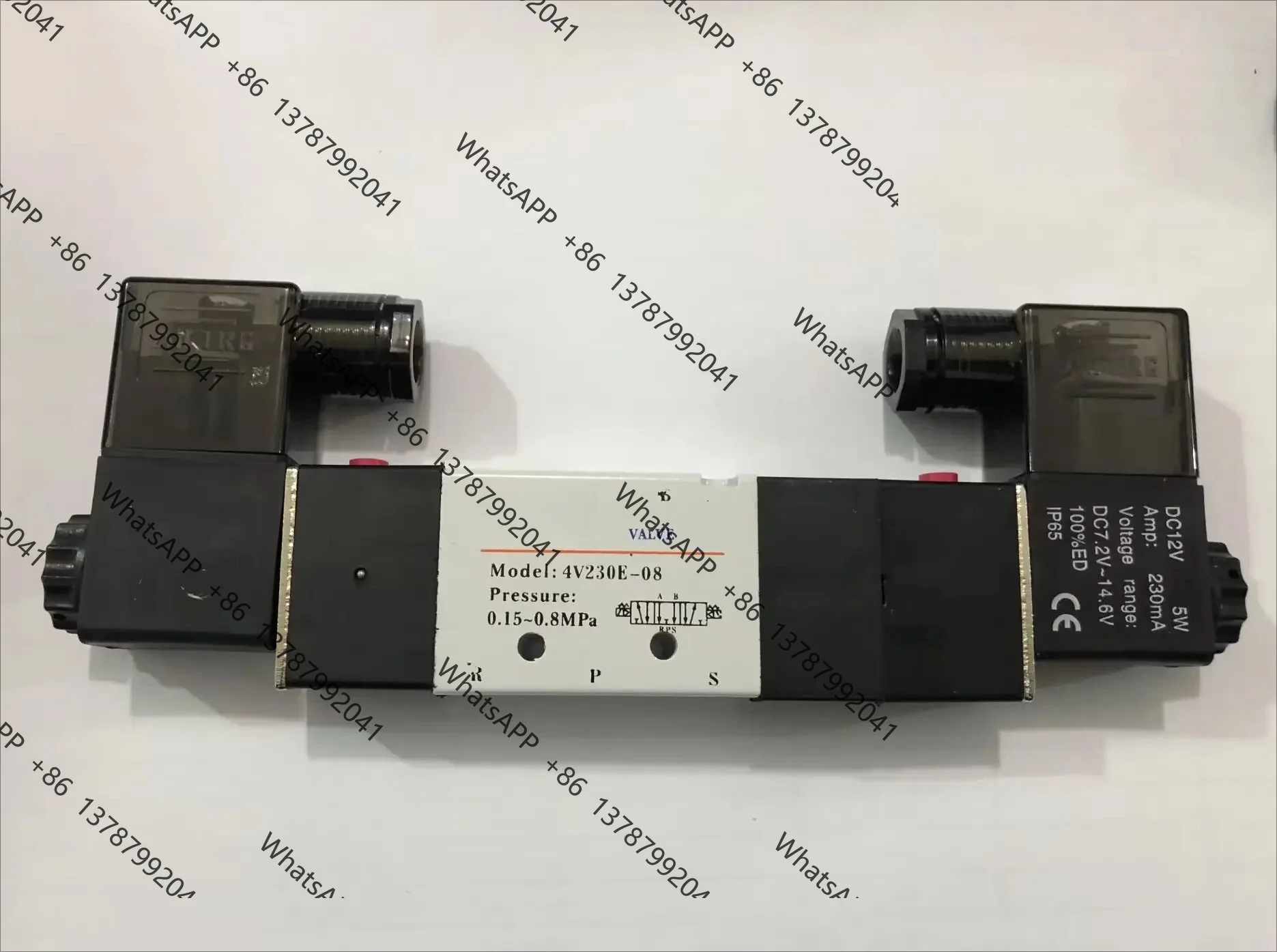 3 Position 5 Way Air Solenoid Valve 4V230‑08 4V230C‑08 4V230E‑08 1/4 Inch Port DC12V DC24V AC110V AC220V