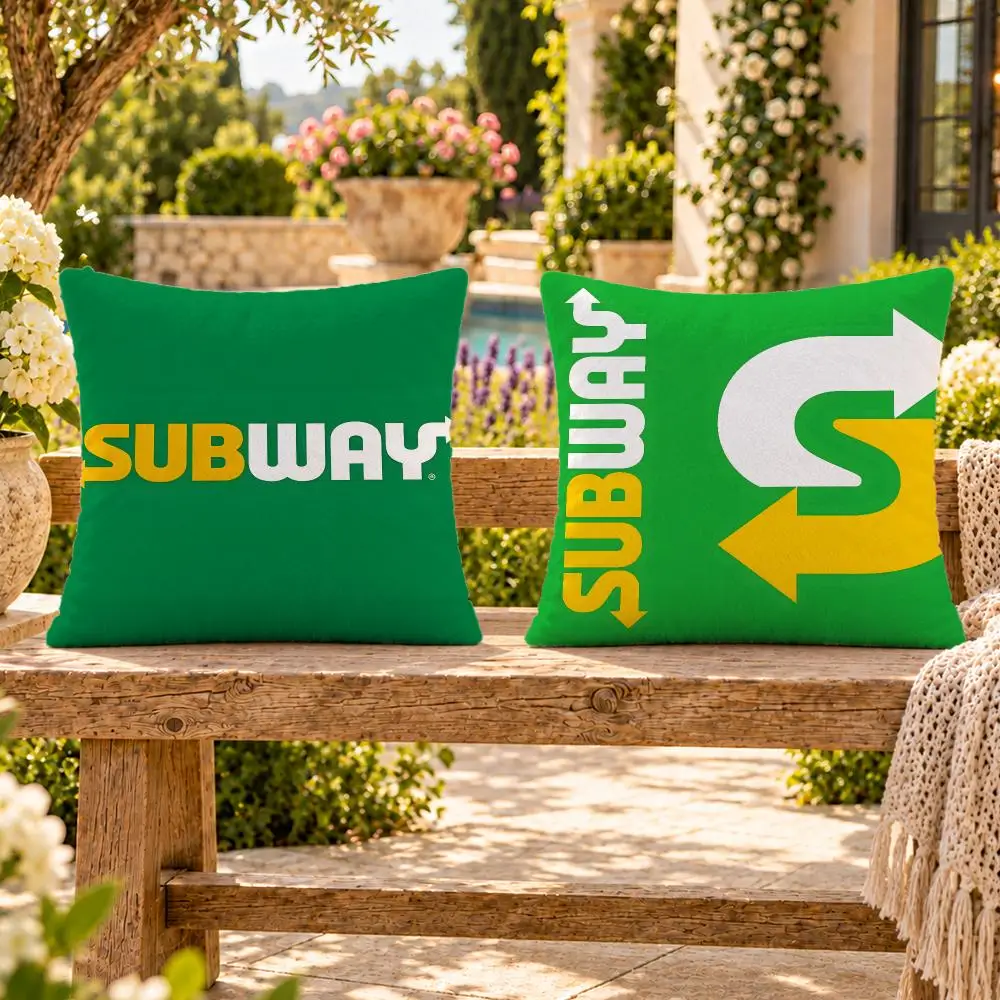 Food Fresh Sandwiches Subway Cushion Cover Soft Plush Throw Pillow Cover Washable Sofa Bed Patio Chair Home Decor