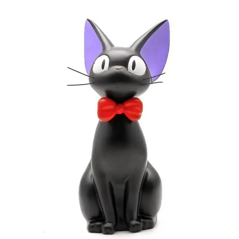 1pcs Cute Cartoon Animal Black Cat Figurines Kawaii Beard Cat Souvenir Figurines Gift H-25.5cm Pvc Piggy Bank Craft Decoration