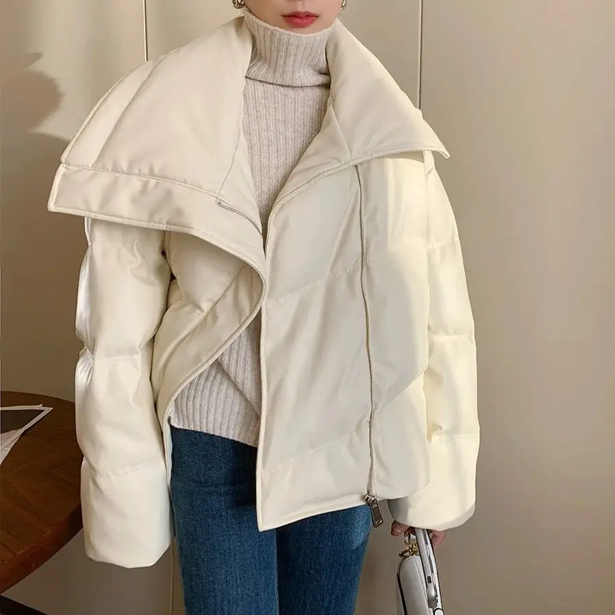 

Warm White Duck Down Short Style Simple Elegant Loose 2025 Winter New Design Thickened