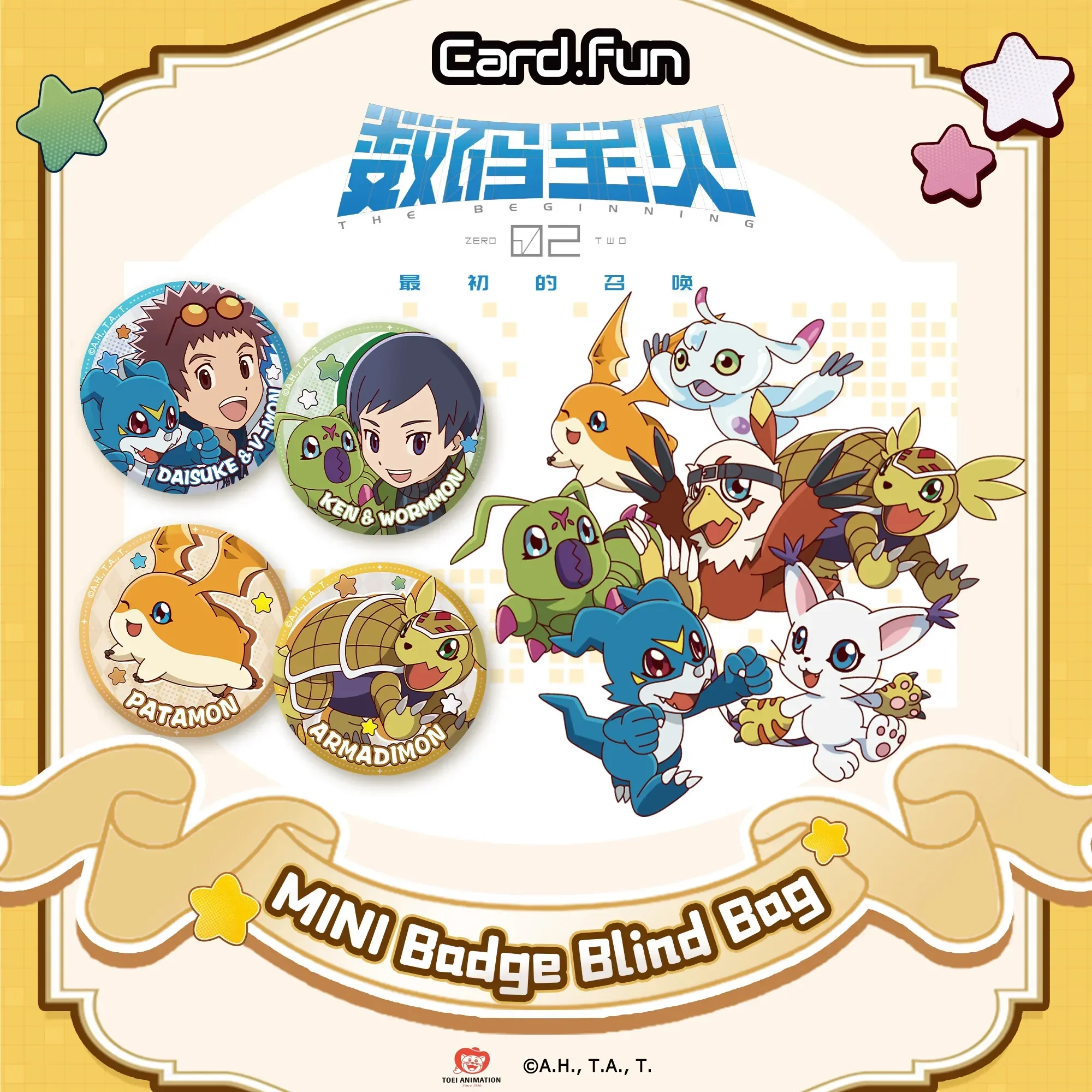 16PCS CARDFUN Digimon 02 Mini Button Pin Badge Set 1 inch Officially Licensed Collectible Buttons