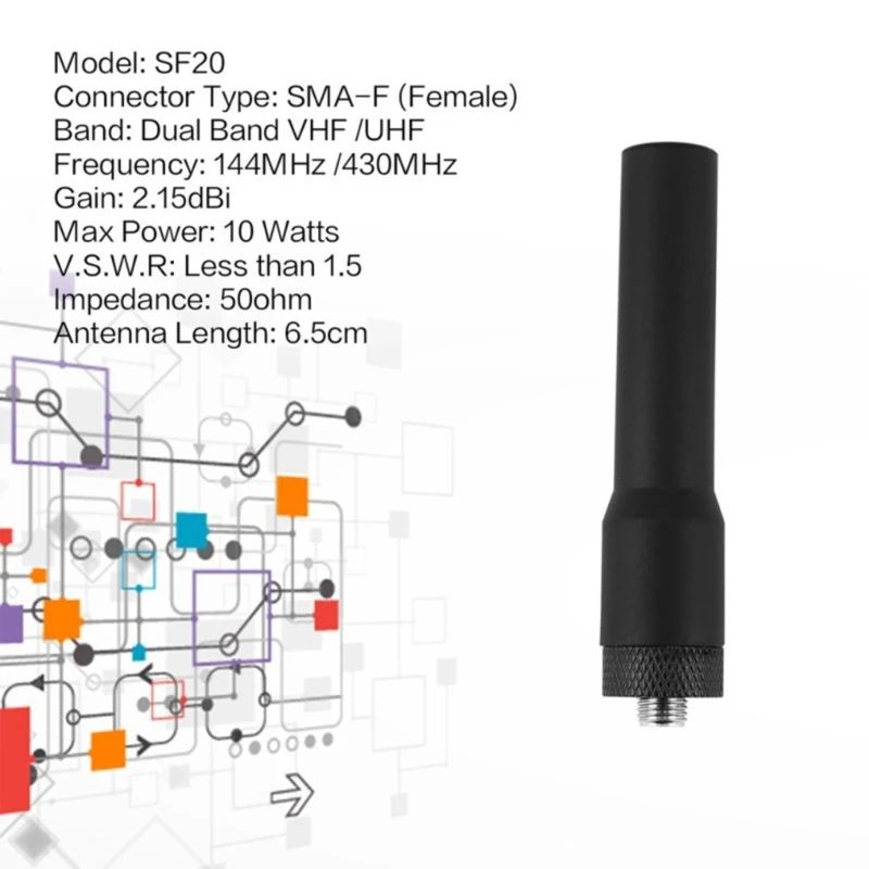 Antennes Radio portables Double bande SMA F femelle VHF/UHF, 2,15dbi, 144MHz/430MHz, à gains élevés, adaptées à l'amélioration