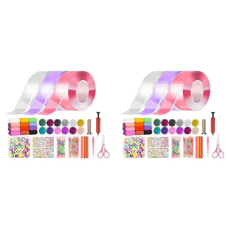 2x-nano-tape-kneading-blowing-bubble-full-set-nano-tape-double-sided-tape-paste-blowing-bubble-sticker-tapes