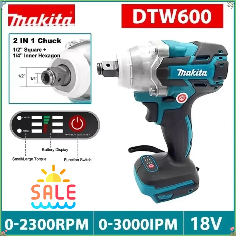 

Makita DTW600 Cordless Impact Wrench High Torque Brushless Electric Wrench Rechargeable Auto Repair Power Tools