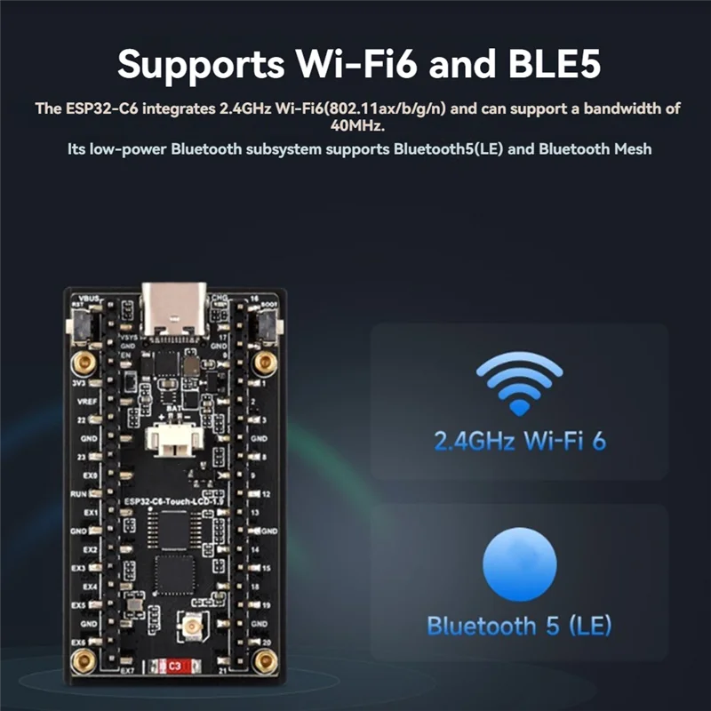 

Efficient Development Board ESP32 C6 With 1.9" LCD Display, SD Slot, And Integrated QMI8658 6-Axis Sensor