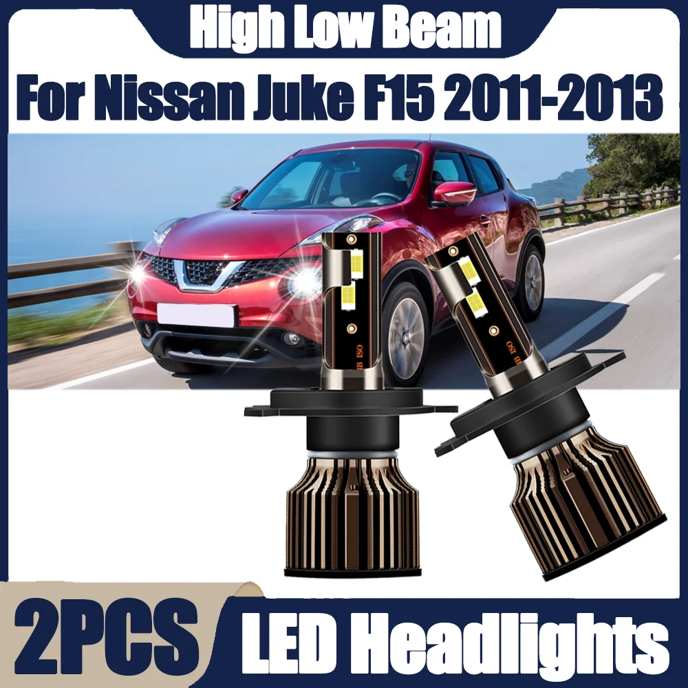 

2PCS 30000LM High Power Car Headlamps H4 High Low Beam LED Headlights 130W 6000K White Canbus 12V For Nissan Juke F15 2011-2013