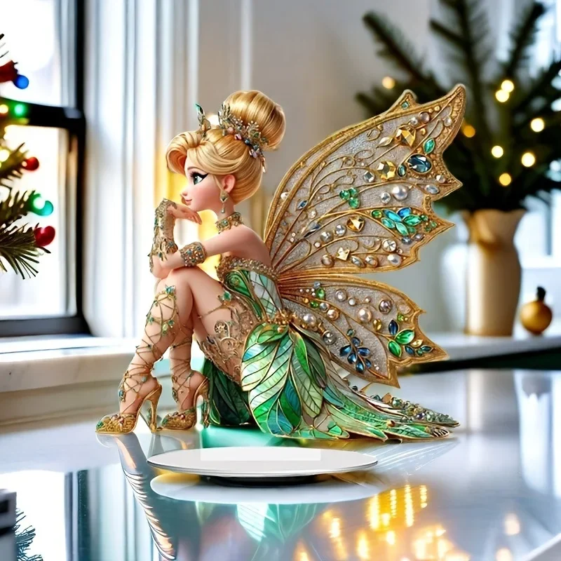 2025 New Flower Fairy Elf Acrylic 2D Print Bedroom Living Room Home Desktop Ornaments Assembly Props Decoration Crafts Figurines
