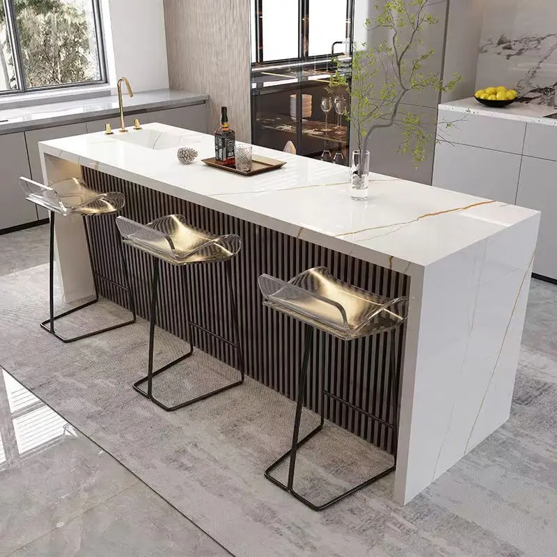 Marble side cabinet, bar table, household middle island table, integrated open island cabinet, separate bar partition