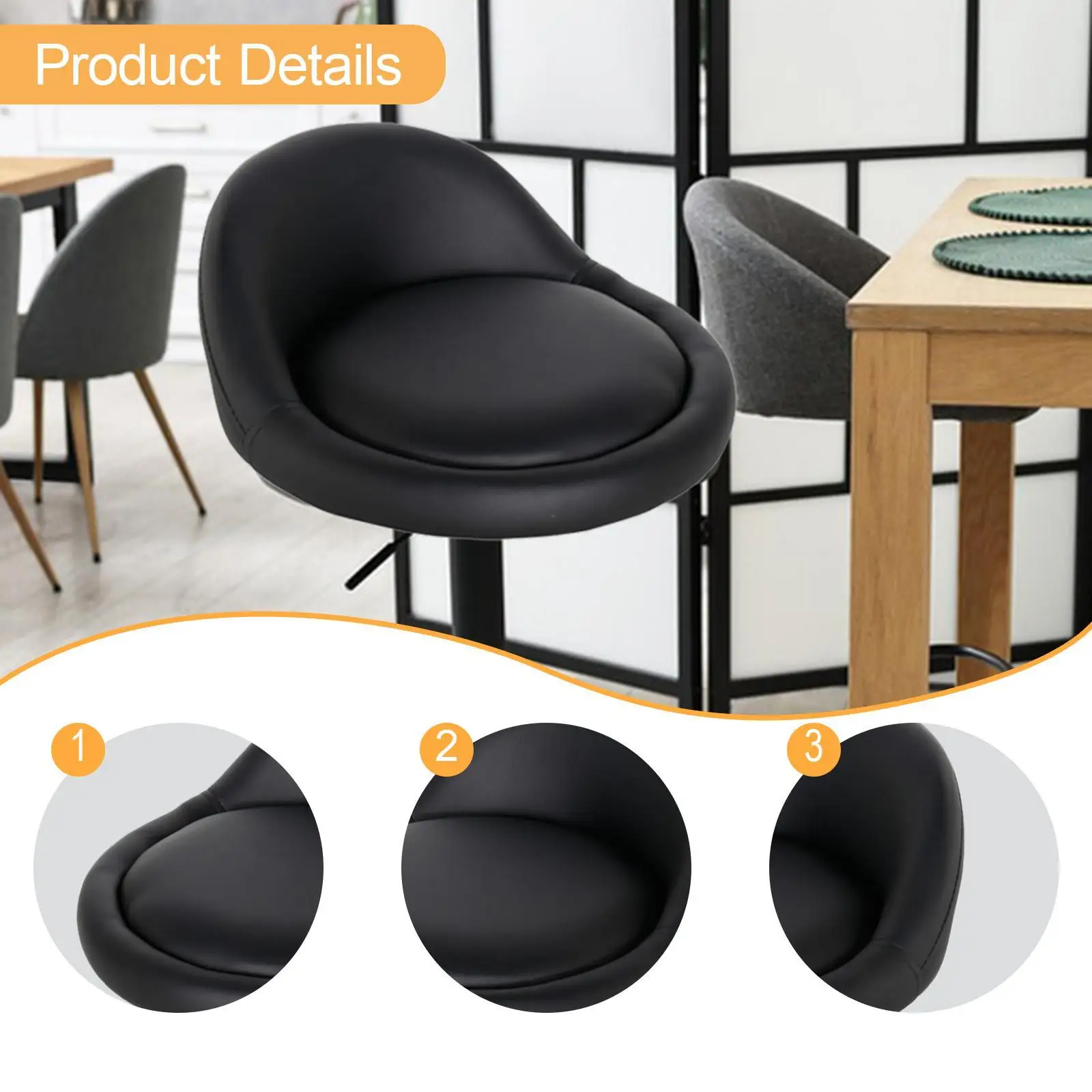 Salon Bar Stool Seat Cushion, Chair Cushion, Easy to Clean, , for Kitchen, Easy Installation for Barbershops And