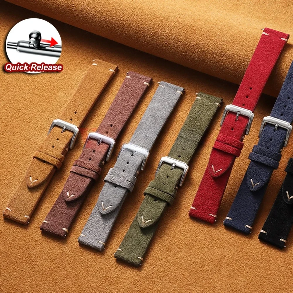

Ремешок для часов, браслет из телячьей кожи, 14 мм, 16 мм, 18 мм, 19 мм, 21 мм, 20 мм, 22 мм, быстросъемный мягкий замшевый ремешок, браслеты для женщин и мужчин 2026