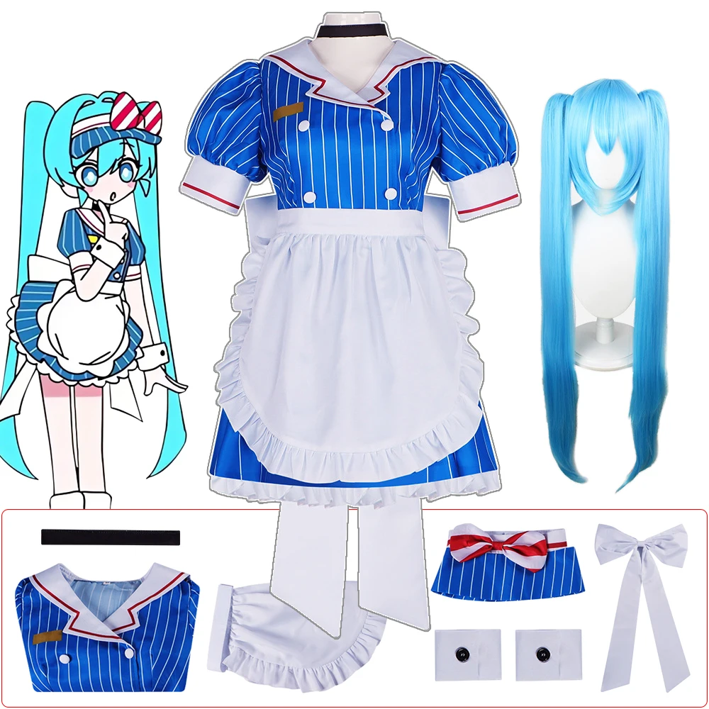 Mesmerizer Miku Cosplay Kostuums Pruik Jurk Jd Uniform Onderrok Halloween Kerst Carnaval Feest Dressing Voor Vrouwen