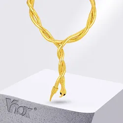 Vnox Personality Trendy Snake Necklaces for Women, Layered Medusa Wristband, Flexiable Adjust Metal Chain Collar Gift