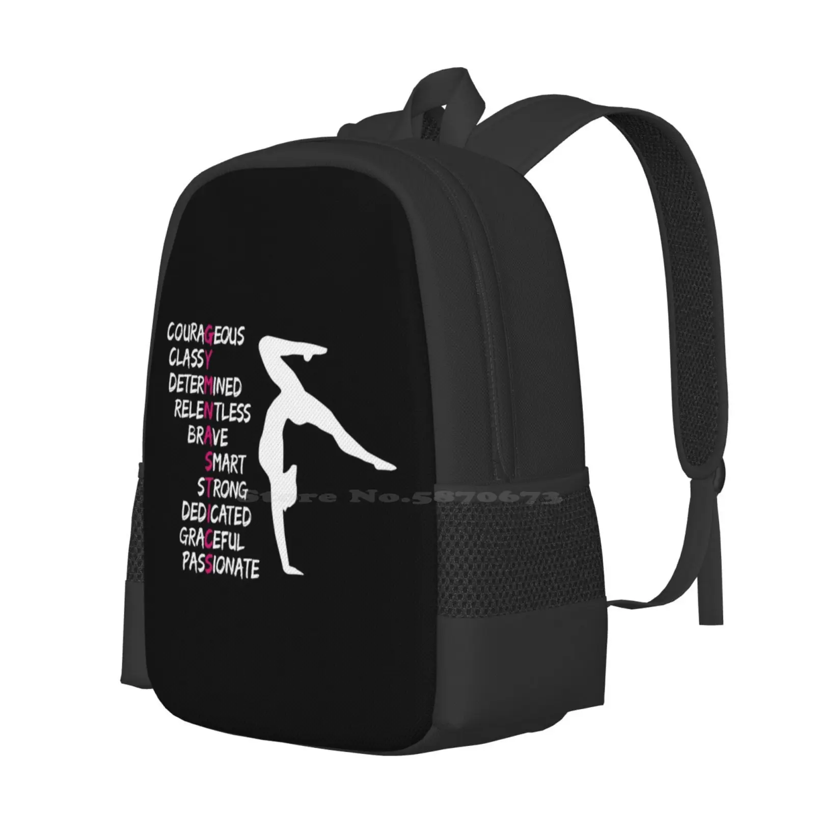 Gymnastics, Gymnast And Motivational Text Hot Sale Schoolbag Backpack Fashion Bags Do Gymnastics Artistics Rhythmic Sports