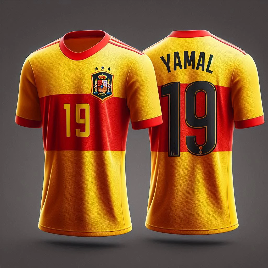 2024 Spain Jersey Yamal Football Training Jersey 3D Printing Quick Drying Team Large Size Child Boys Clothes Children Top Kids