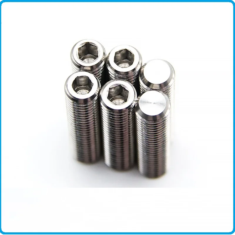 M2 M2.5 M3 M4 M5 M6 M8 M10 TC4 titanium Hexagonal machine setting screws,Flat end tightening machine screw Headless hexagonal
