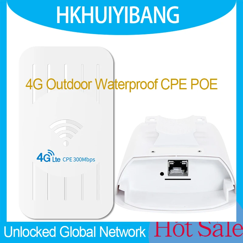 

Global Version 4G Outdoor Router H5 WiFi 2.4GHz 300Mbps RJ45 Ethernet POE Port 4G 3G Sim Card CPE IP65 Waterproof Wireless Modem