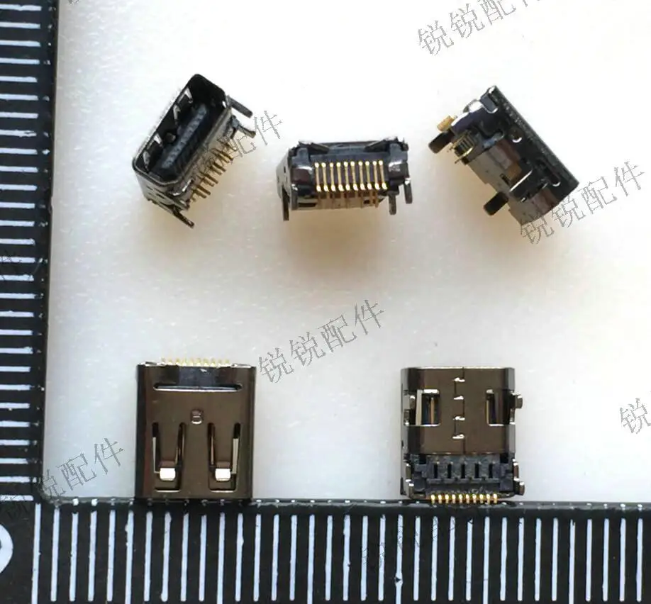 For MINI TYPE-C 19P HDMI four-pin socket, front plug and rear stick high definition and high speed, interface female seat