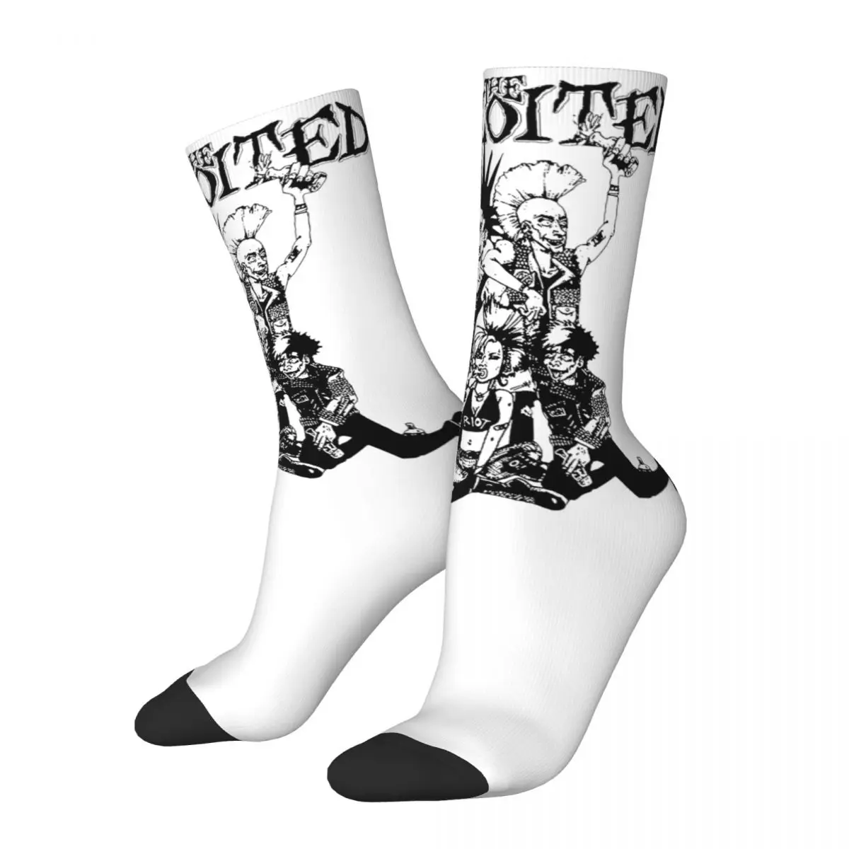 

Party The Exploited Punk Rock Band Crew Socks for Women Men Merch Spring Autumn Winter Cotton Crew Socks Breathable