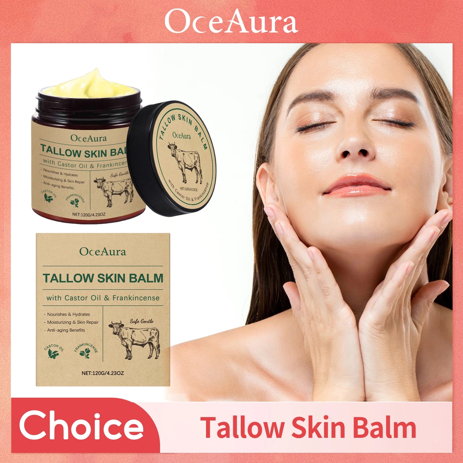 

​Beef Tallow Balm Wrinkle Remover Rejuvenation Firm Skin Improve Dullness Face Body Moisturizer Grass Fed Grass Finished Cream