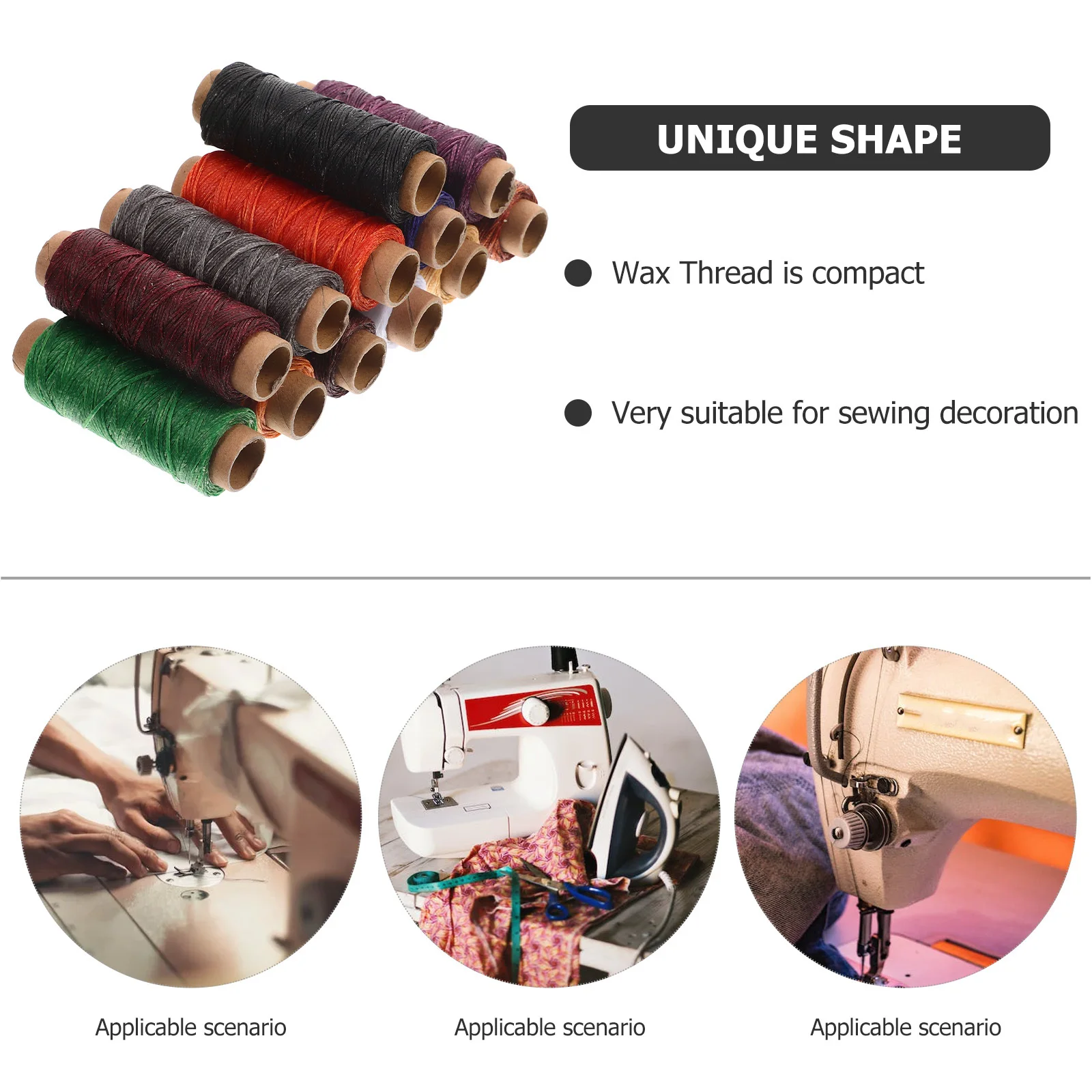 

12 Rolls Sewing Wax Cord Household Waxed Linen Thread Portable DIY Leathercraft Supplies Stitching Sewing Accessories for Home