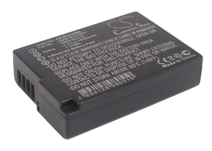 Camera 1050mAh Battery For Panasonic DMW-BLD10  DMW-BLD10E  DMW-BLD10GK  DMW-BLD10PP Lumix DMC-GF2  Lumix DMC-GF2CK