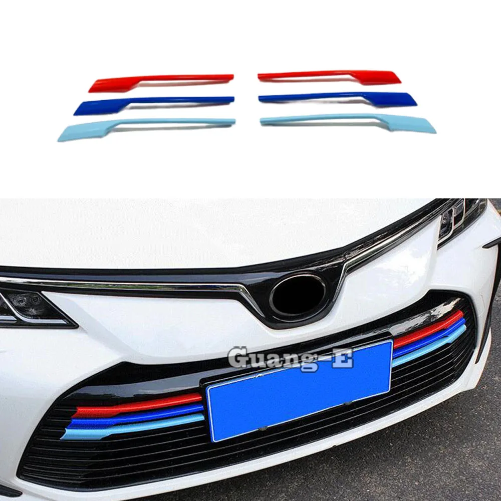 

Front Racing Grills Cover For Toyota Corolla Altis 2019 2020 2021 2022 Trim Stick Accessories Tricolor Grille Decoration Frame