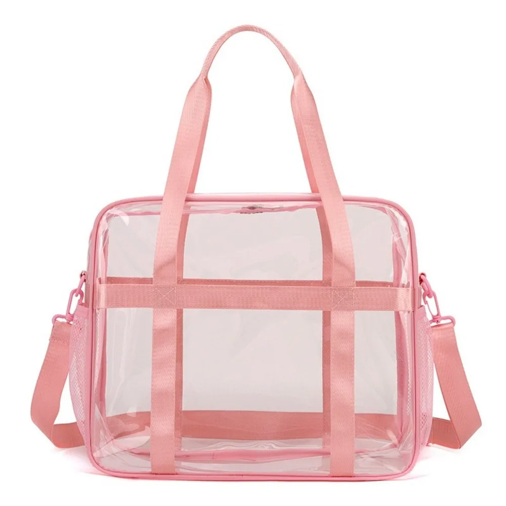 

Large Capacity Transparent Crossbody Bag Waterproof PVC Material Washing Storage Bag Portable Lightweight Toiletries Handbag
